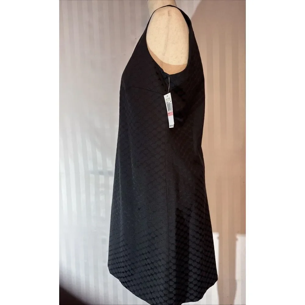 Michael Kors Dress Black Sheath White Trim Women's 10 Mini Short Retro 60s Style